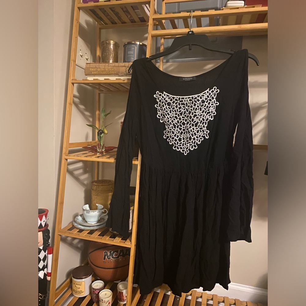 Black Dress with Lace Detail